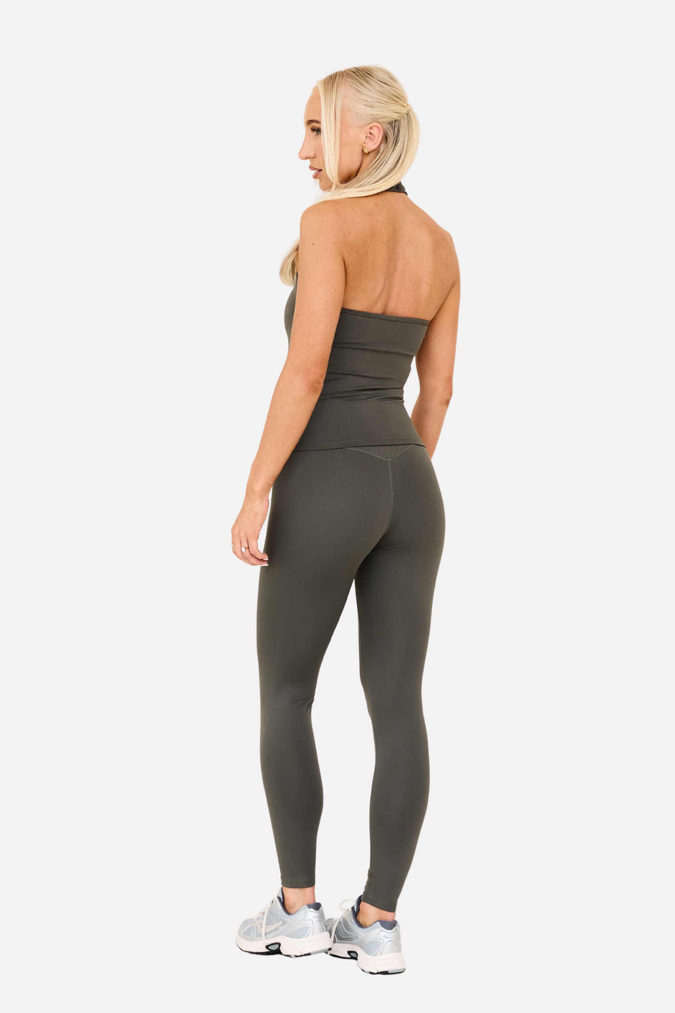 MDA Core Olive Halter Set - Halter Top / Wrap Leggings