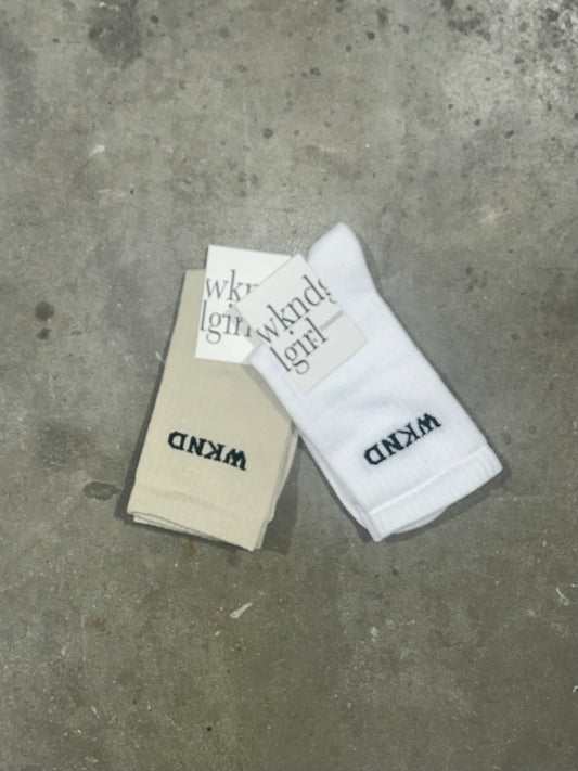 WKND Girl Socks 2 Pack - White / Stone
