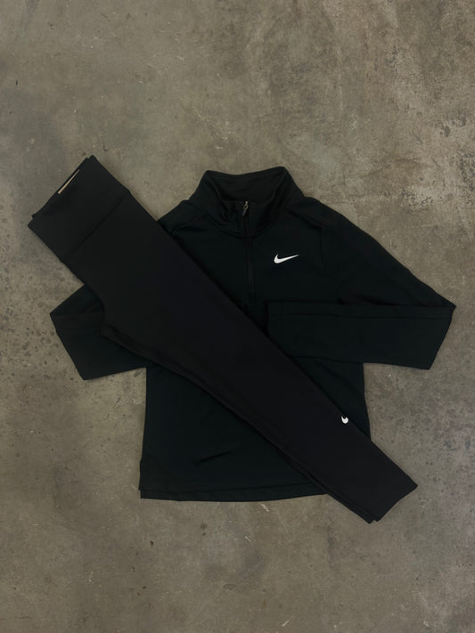 Nike Junior Black Set - Half Zip / Leggings