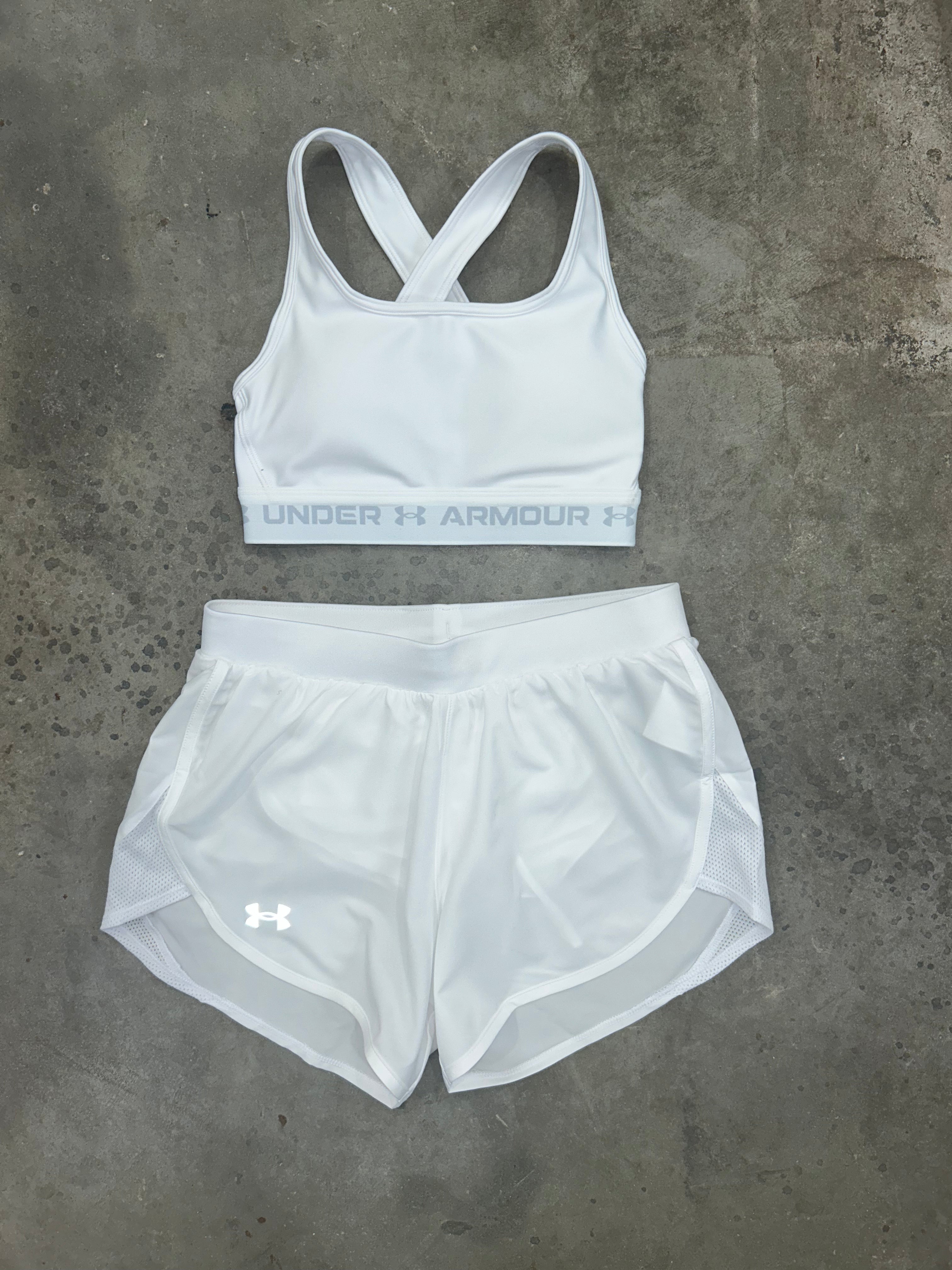 Under Armour White Set - Sports Bra / Shorts
