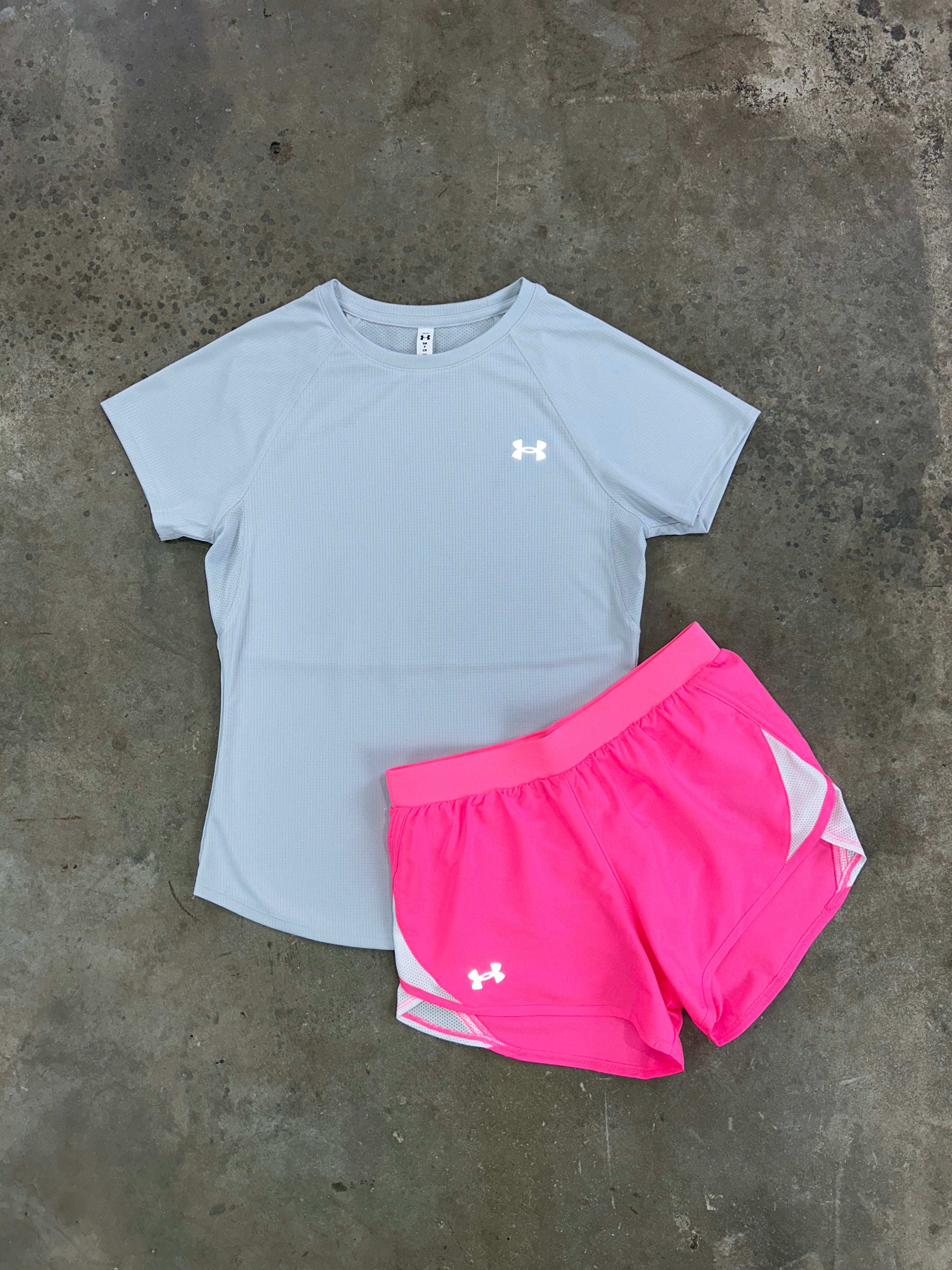 Under armour top shorts pink