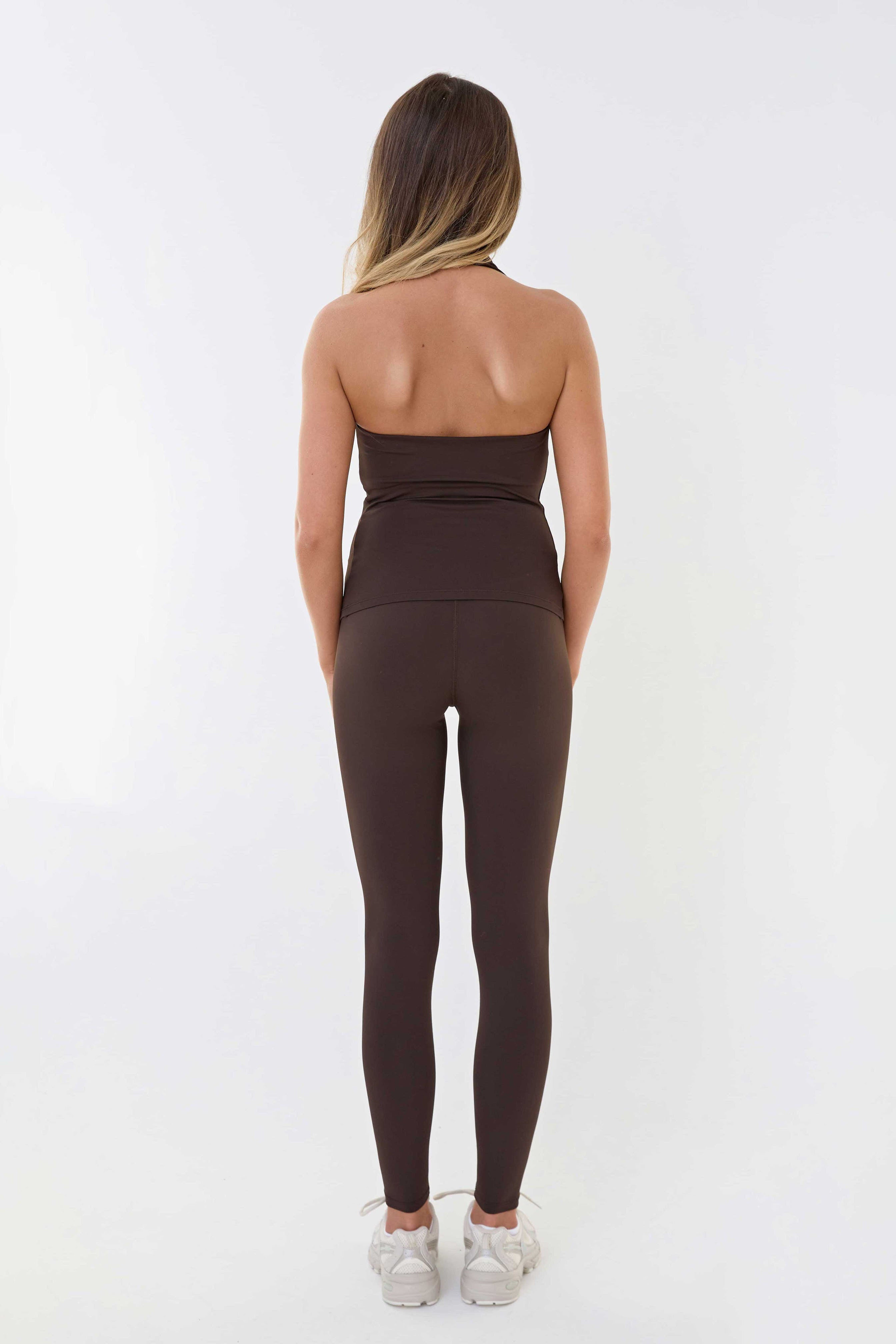 MDA Core Espresso Halter Set - Halter Top & Wrap Leggings