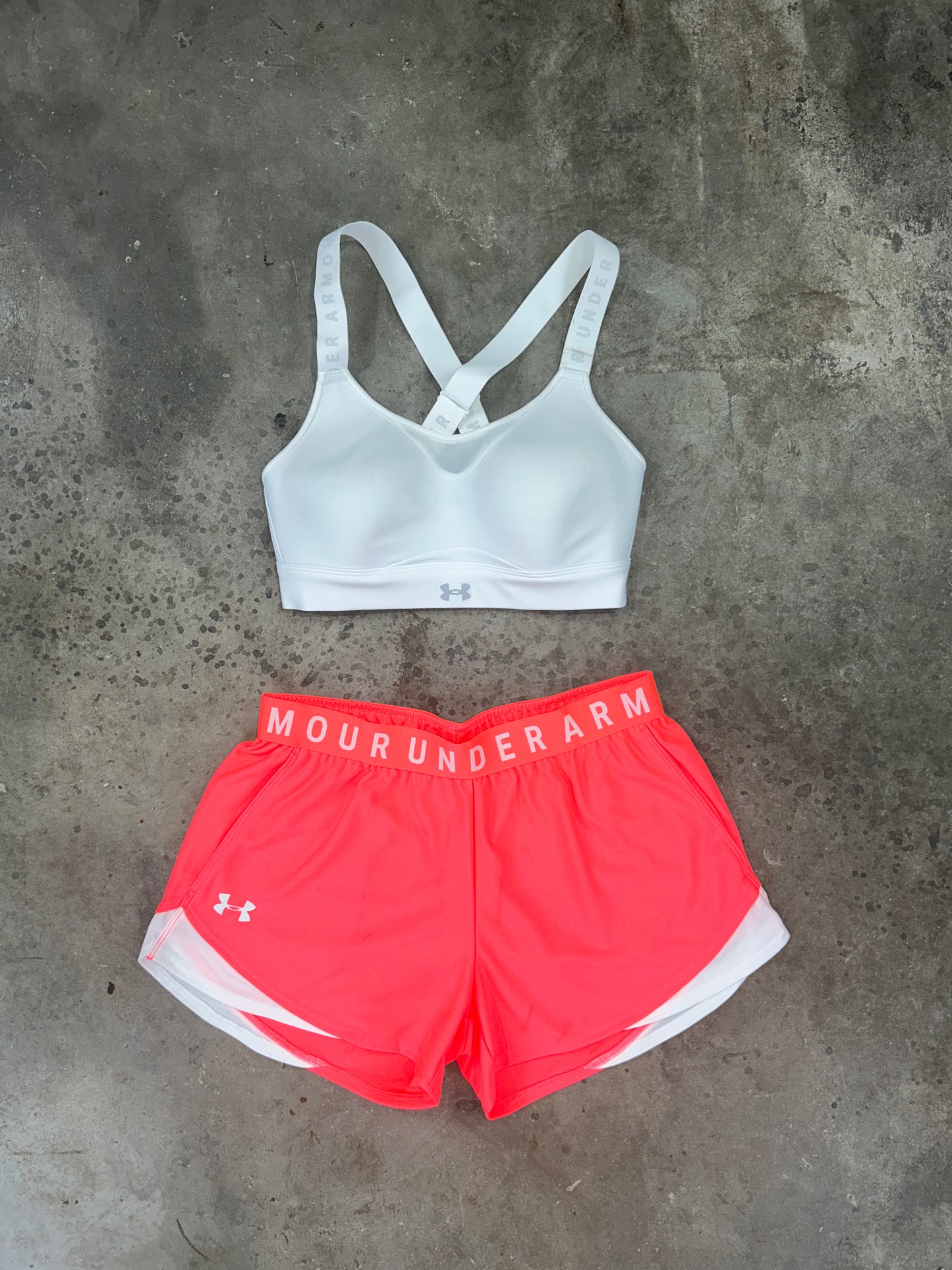 Red under discount armour shorts womens