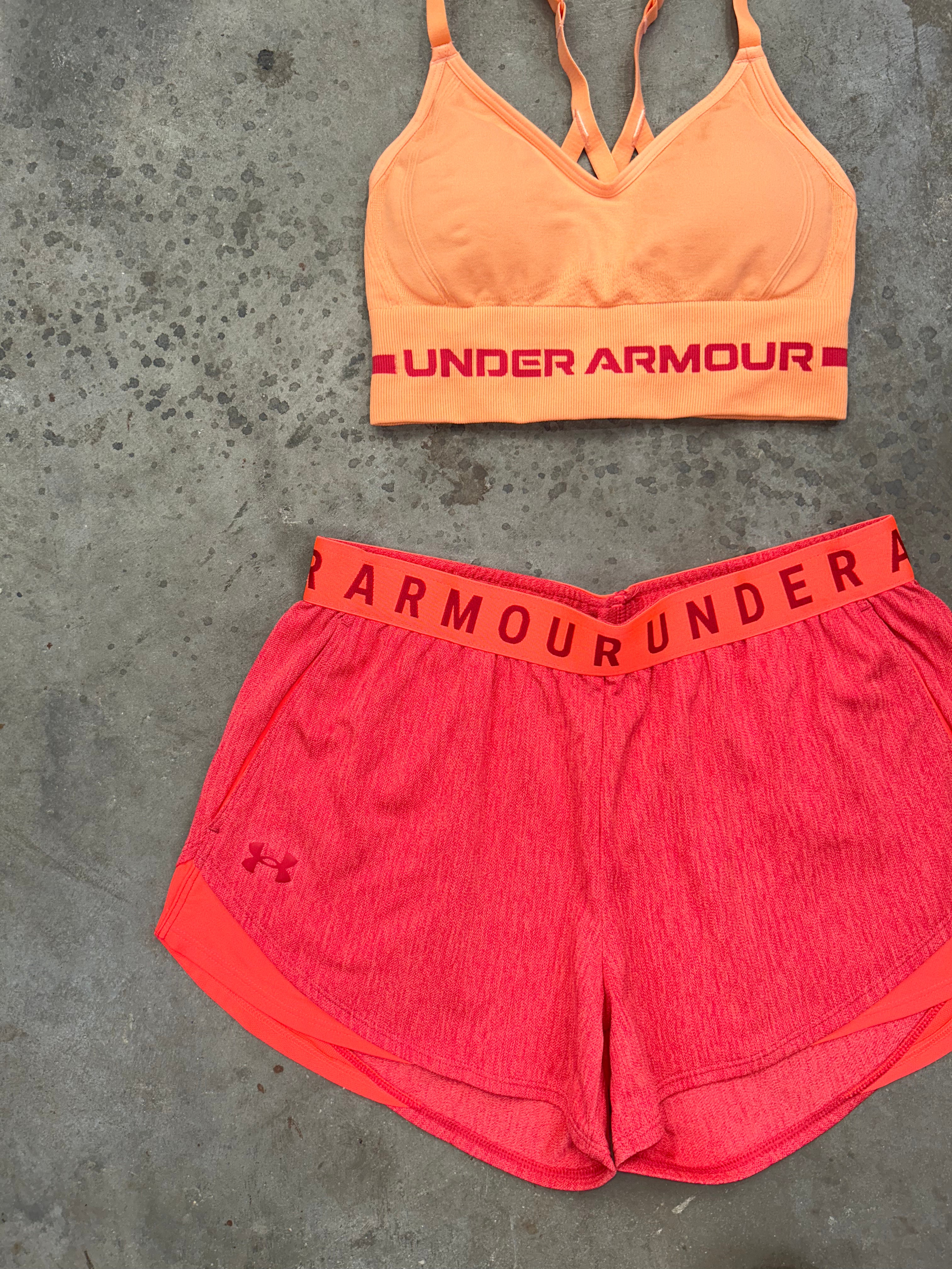 Under Armour Orange Set - Sports Bra / Shorts